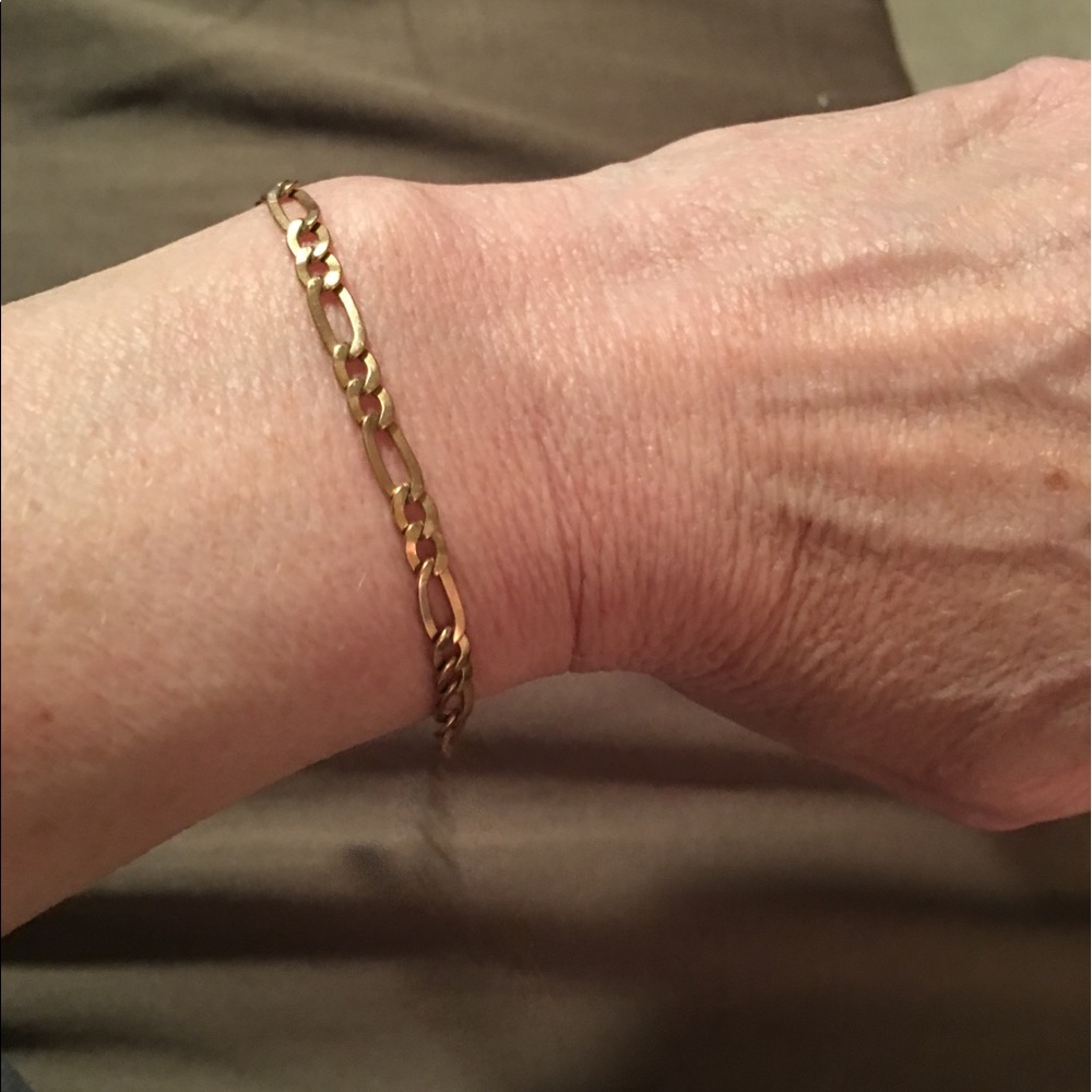 14kt YG Figaro Bracelet