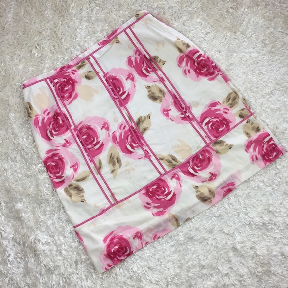 LOFT Dresses & Skirts - Ann Taylor Loft Pink Rose Skirt Size 10