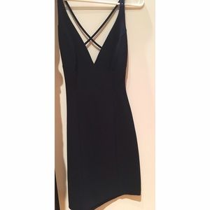 Navy strappy dress - sexy super low back!