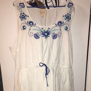 White Tank Dress w beautiful stitching!