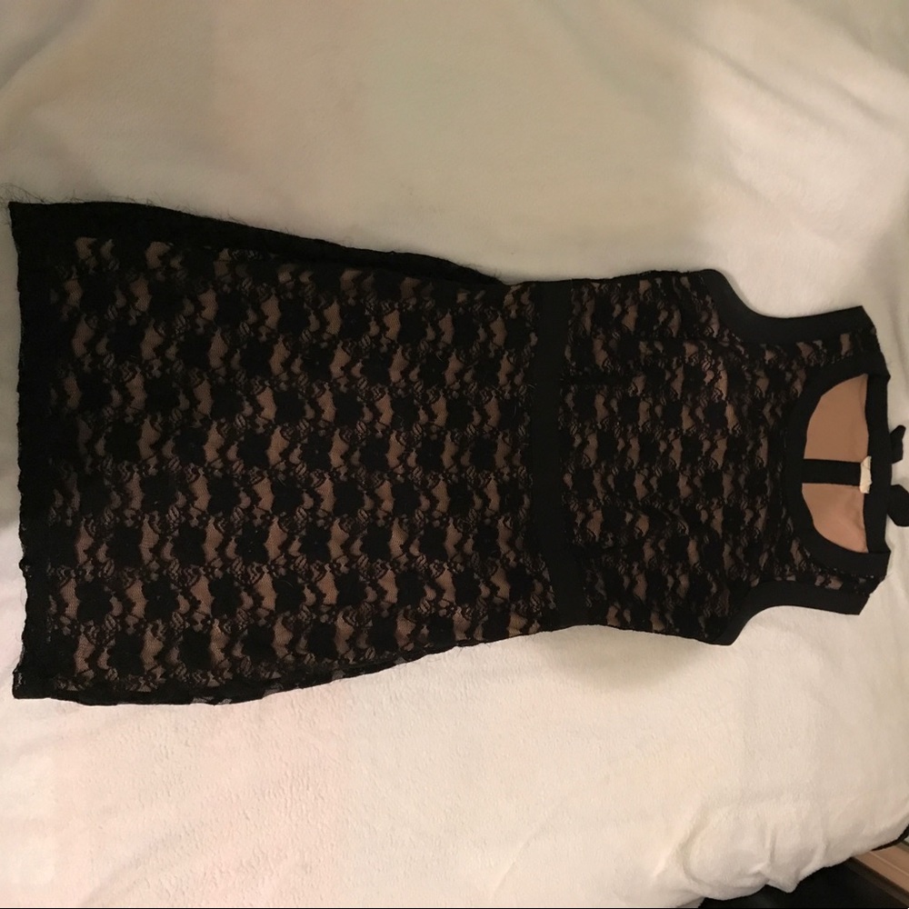 Laced black mini dress