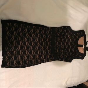 Laced black mini dress