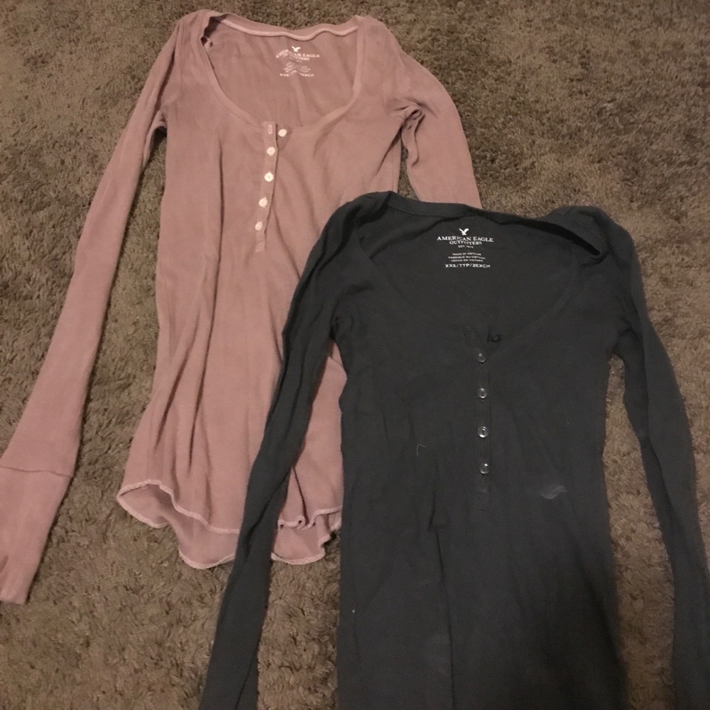 Crew neck henleys
