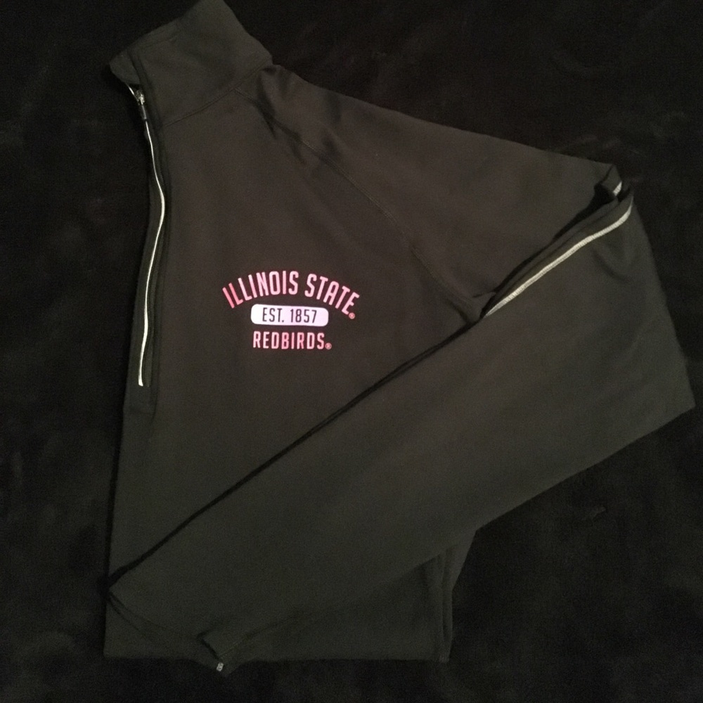 Black Illinois state dri fit quarter zip.