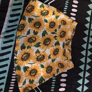High waisted sunflower skirt