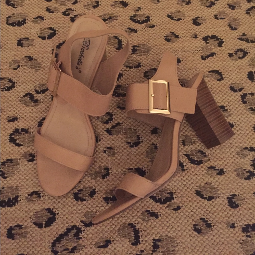 Block Heel Nude Sandals