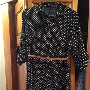 The Limited - Navy Polka Dot Shift Dress