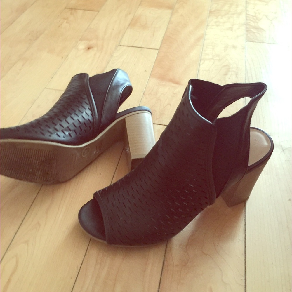 Black Open-Toe Booties