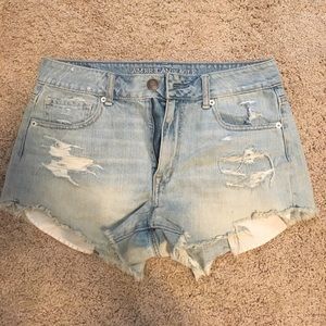 High waisted denim jean shorts
