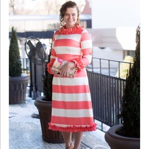 Dainty Jewell's Coral/Cream Claire Dress NEW!! M