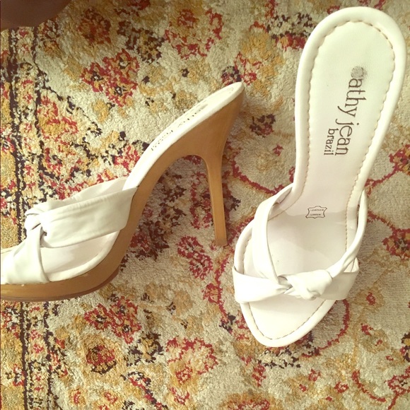 Cathy Jean Shoes Cathy Jean Brazil White Sandals Heels 9 Cathy Jean Shoes Cathy Jean Brazil White Sandals Heels 9