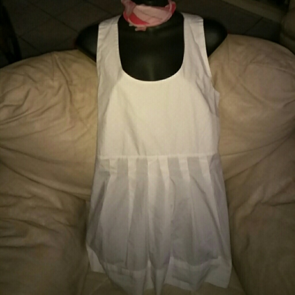 LIKE NWCrisp Criss Cross White Babydoll A line Top