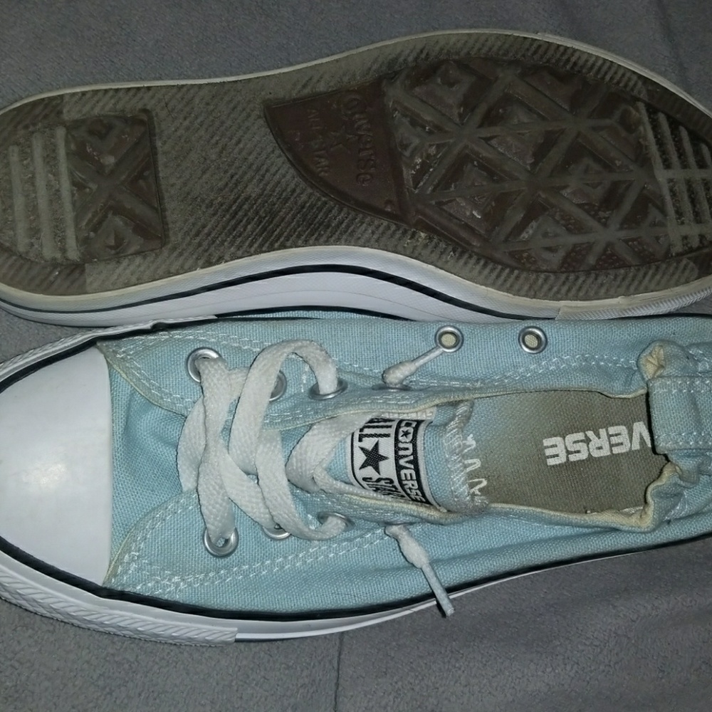 Baby blue shoreline converse