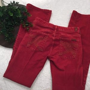 7 For All Mankind Red Bootcut Cords