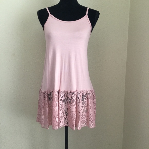 Dresses Pink Top And Dress Extender With Lace Ruffle Hem Poshmark