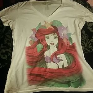 Disney Ariel v-neck t shirt size xl