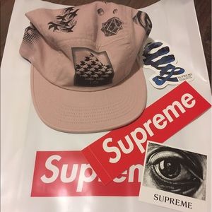 Supreme MC Escher Camp Cap- Dusty Pink