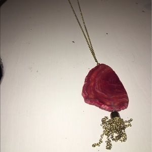 Gold and red statement necklace