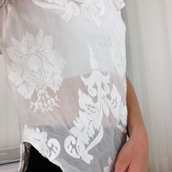 Anthropologie Tops - Sheer Curved Hem Blouse