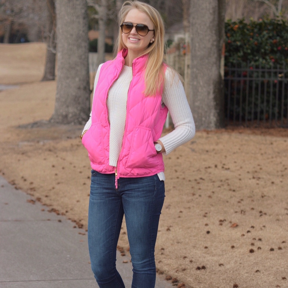Pink J. Crew Excursion Vest
