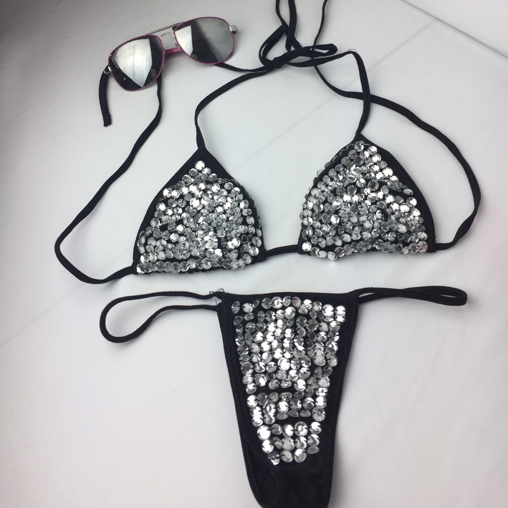 Crystal thong bikini