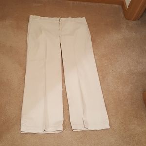 GAP wide leg, flat front khakis