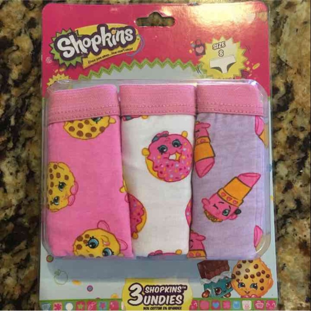 🎀NEw Shopkins 3pack Hipster panties size 8 🎀