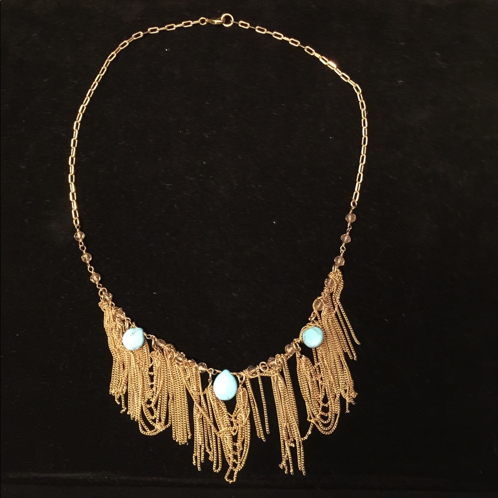 Banana Republic Charming golden necklace with turquoise stones