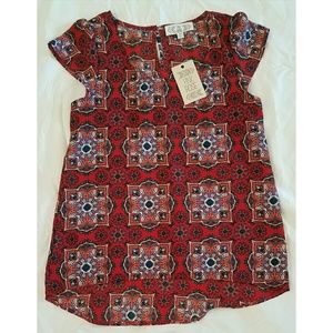 NWT XS colorful paisley print short sleeve top