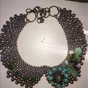 Anthro Collar Necklace- missing few silver beads