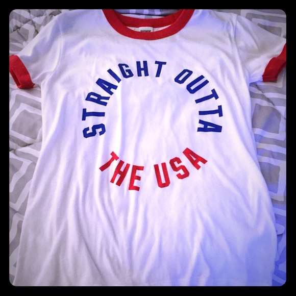 PINK Victoria's Secret Tops - Brand new ringer tee red, white and blue