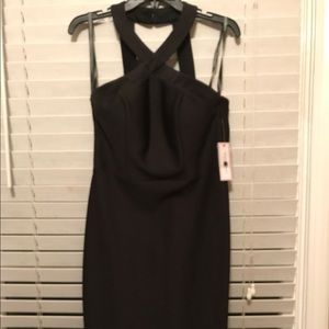 NWT Bisou Bisou Black Halter Midi Dress (8)