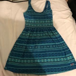 Blue and green tribal dress