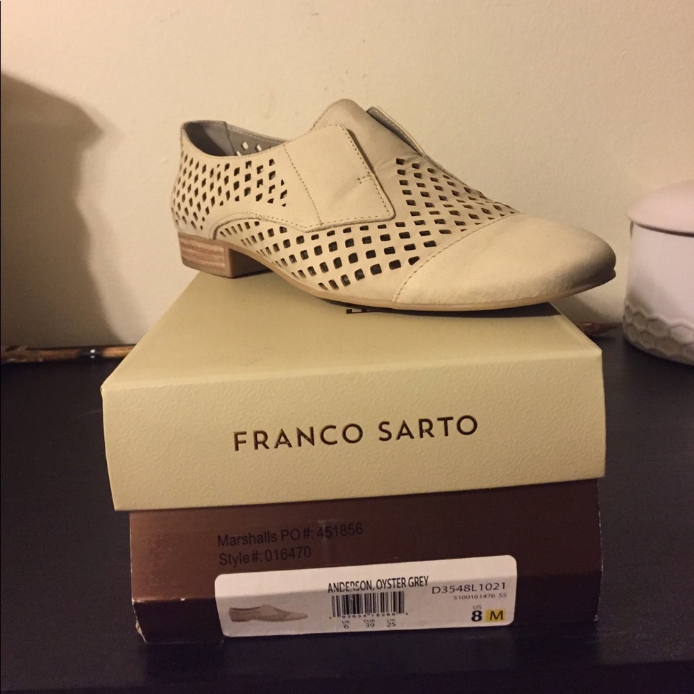 Franco Sarto Tan Perforated Slip-on Loafer