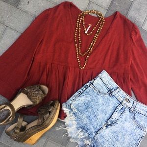 Free People Pleated Crop