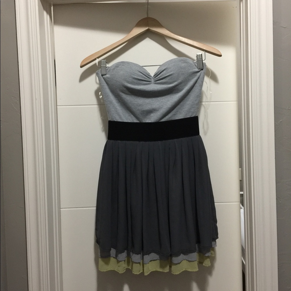 Gray and lime green tube dress