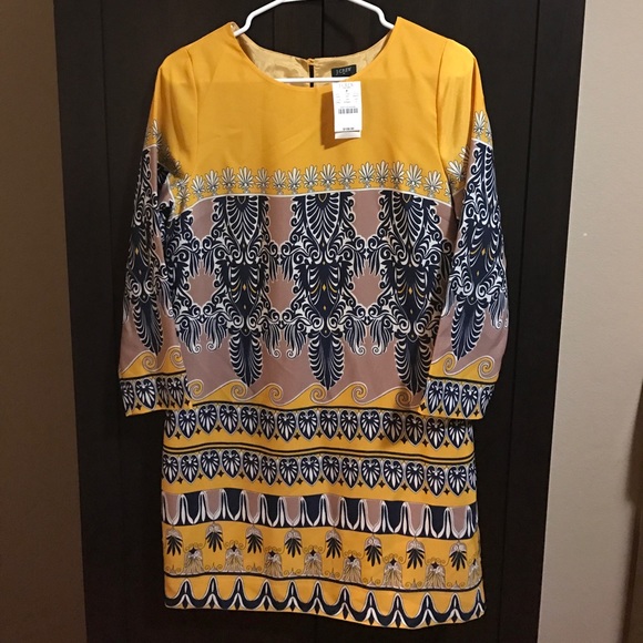 J.Crew Jules Dress in Scroll Print. Size 2 - Picture 2 of 3