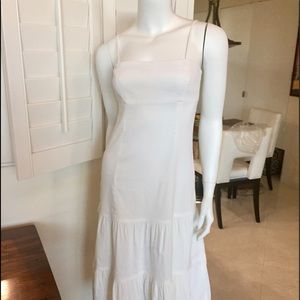 Theory White Linen Long-ish Dress
