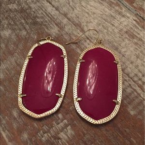 Kendra Scott Danielle Gold earrings in maroon jade