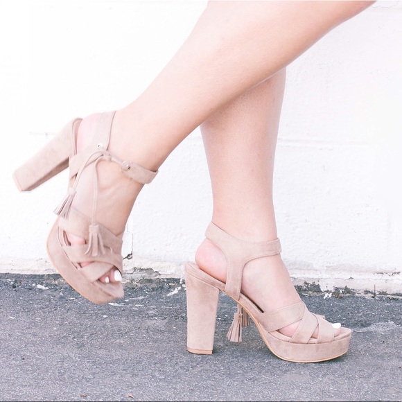 Seven Dials Shoes - Taupe Suede Chunky Heels! Seven Dials Shoes - Taupe Suede Chunky Heels!
