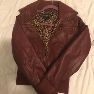 Maroon Leather Jacket
