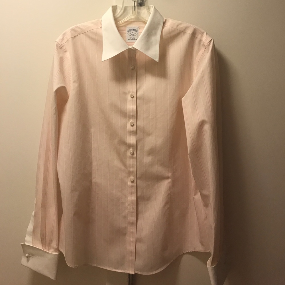 Light Pink & White Pinstriped All Cotton Fitted