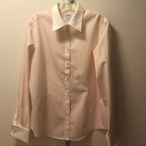 Light Pink & White Pinstriped All Cotton Fitted