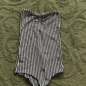 NWOT Black Stripe Sleeveless Bodysuit