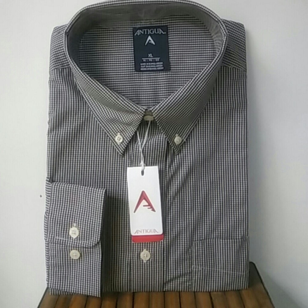 Antigua men's black dress shirt. XL