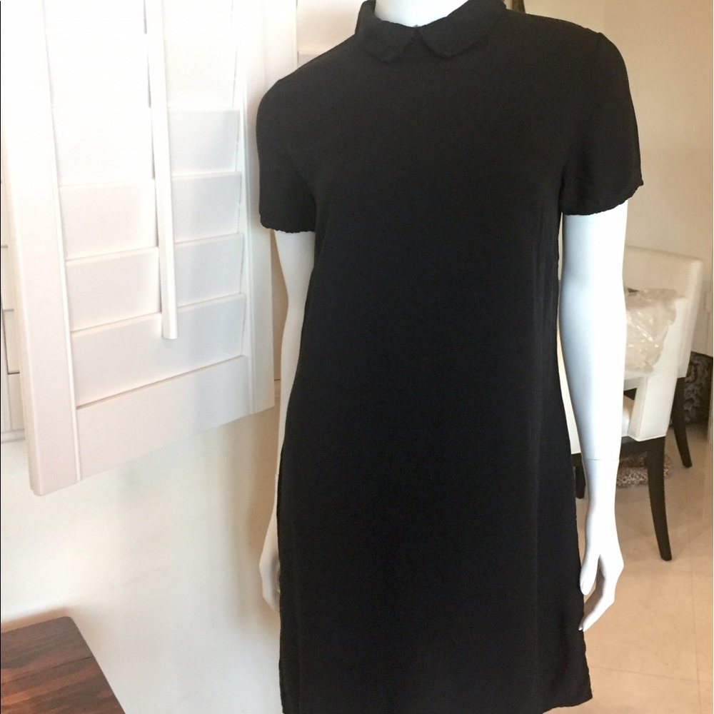 Brandy Melville Black Peter Pan A-Line Dress