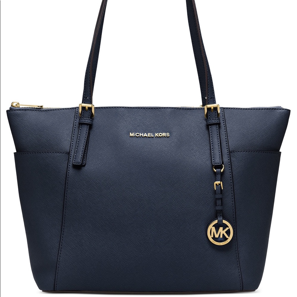 Navy Blue Michael Kors Tote Bag