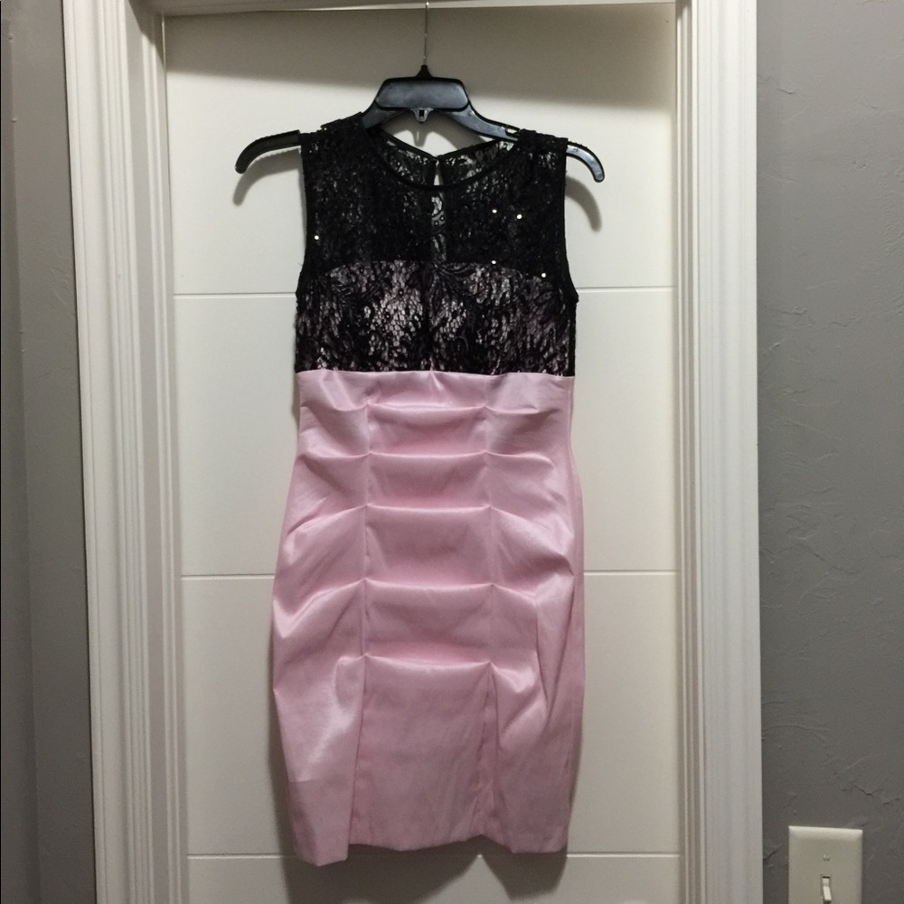 Black and pink dress