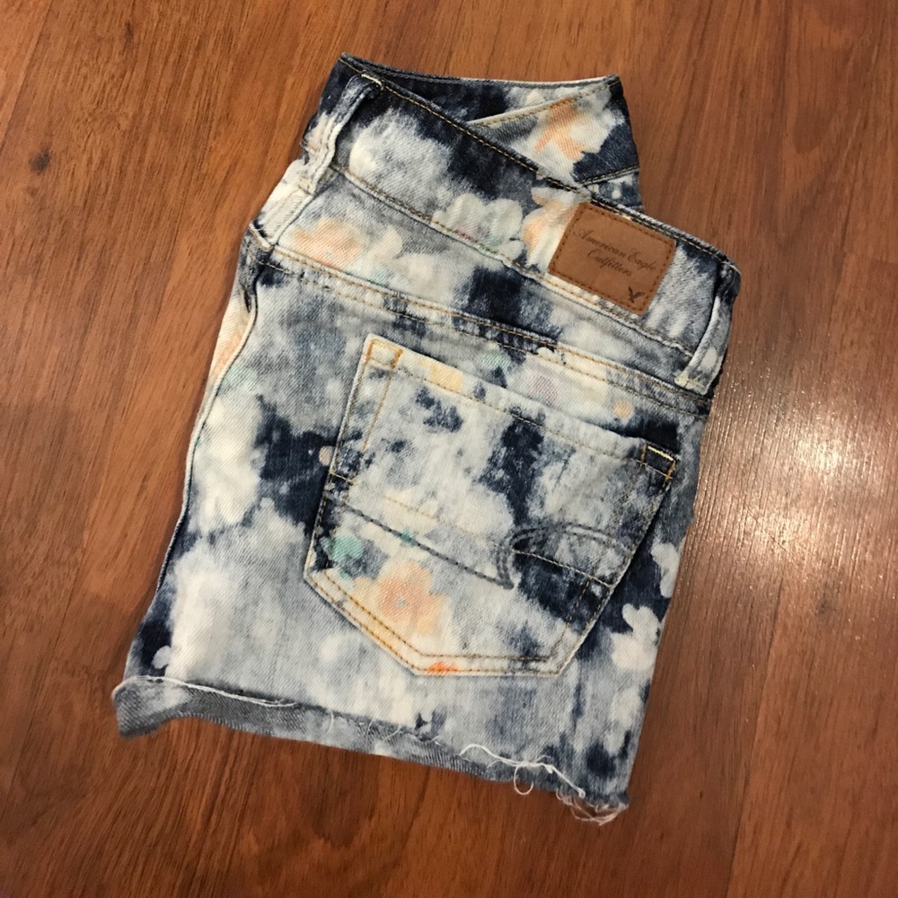 Tie Dye American Eagle Cutoff Shorts
