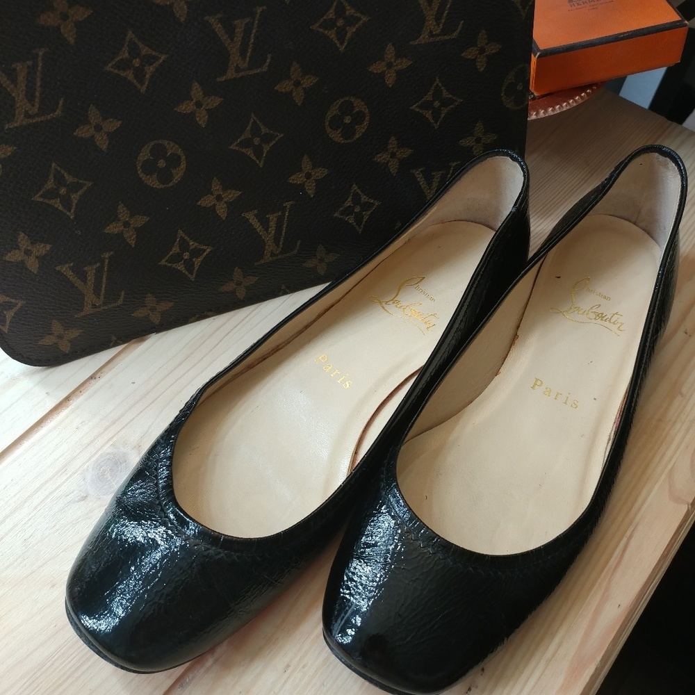 Christian Louboutin Black Patent Leather Flats